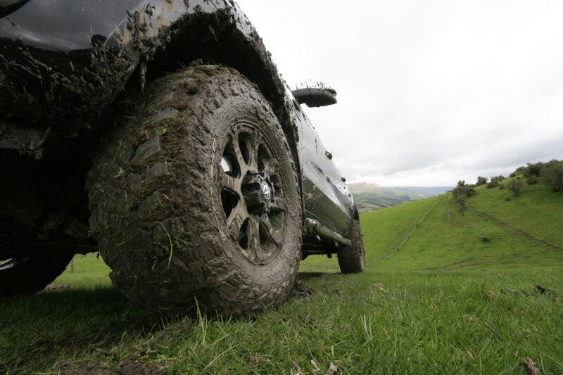 Off Road Vehicle With Mud on Tyres